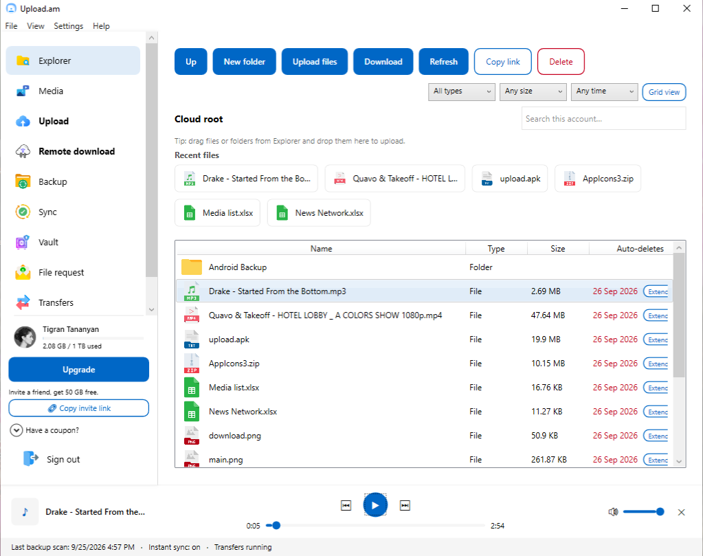 upload.am for Windows